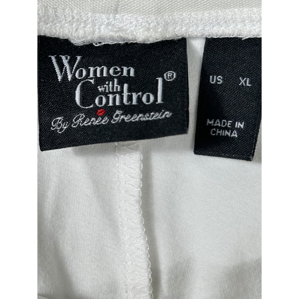 Women with Control by Renee Greenstein White Cropped Wide Leg Pants Women's XL - Picture 3 of 9